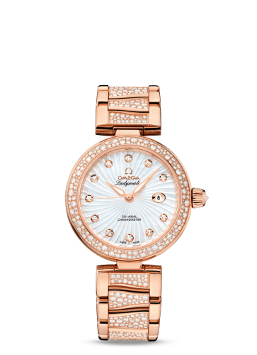 Omega LadyMatic Co-Axial 34 Red Gold / Diamond / MOP / Diamond Bracelet